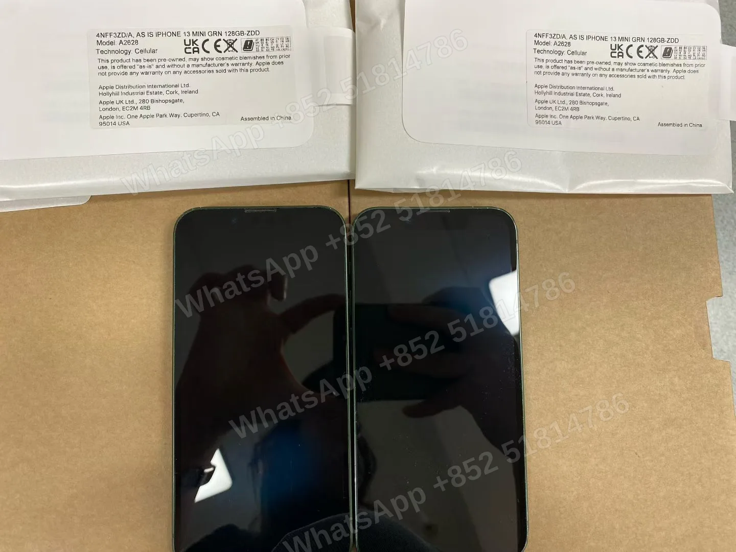 apple asis iPhone 13 mini A/B mixed High original battery at least 80-100 Check them out 👇 - LiuDao stock photo 1