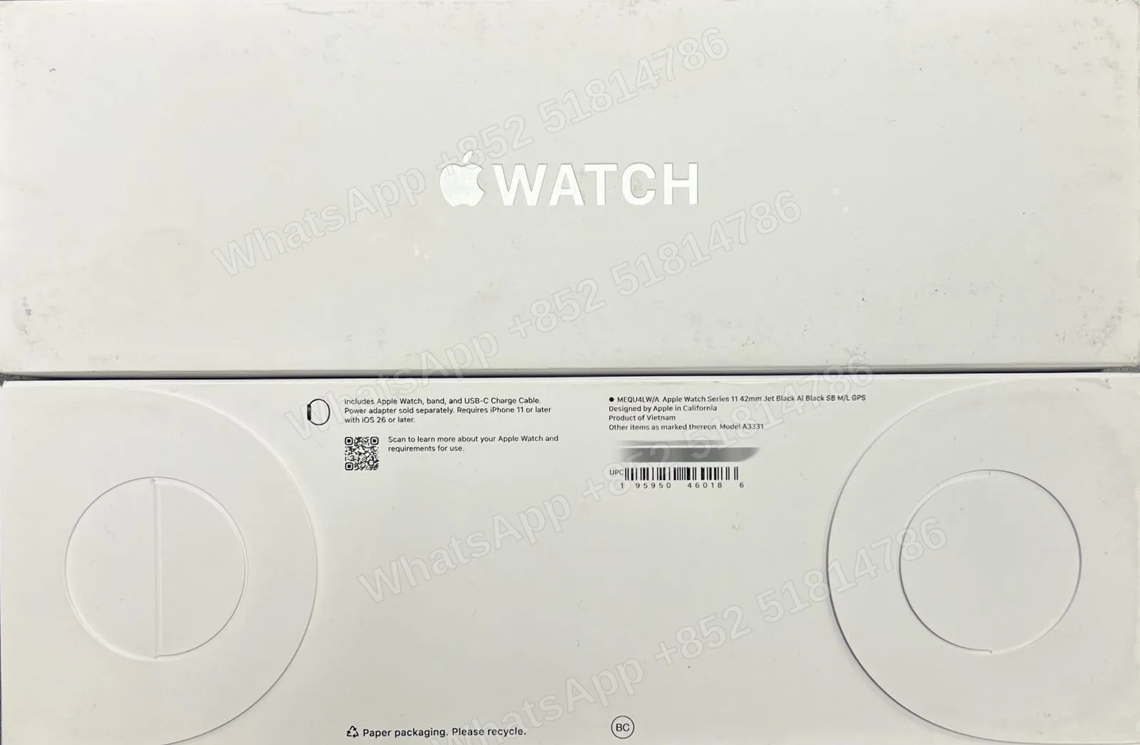 AppleWatch-Brand new-Watch S11 42mm Aluminum（2025）-GPS-A3331-LW-A-M-L-Not Activate - LiuDao stock photo 1