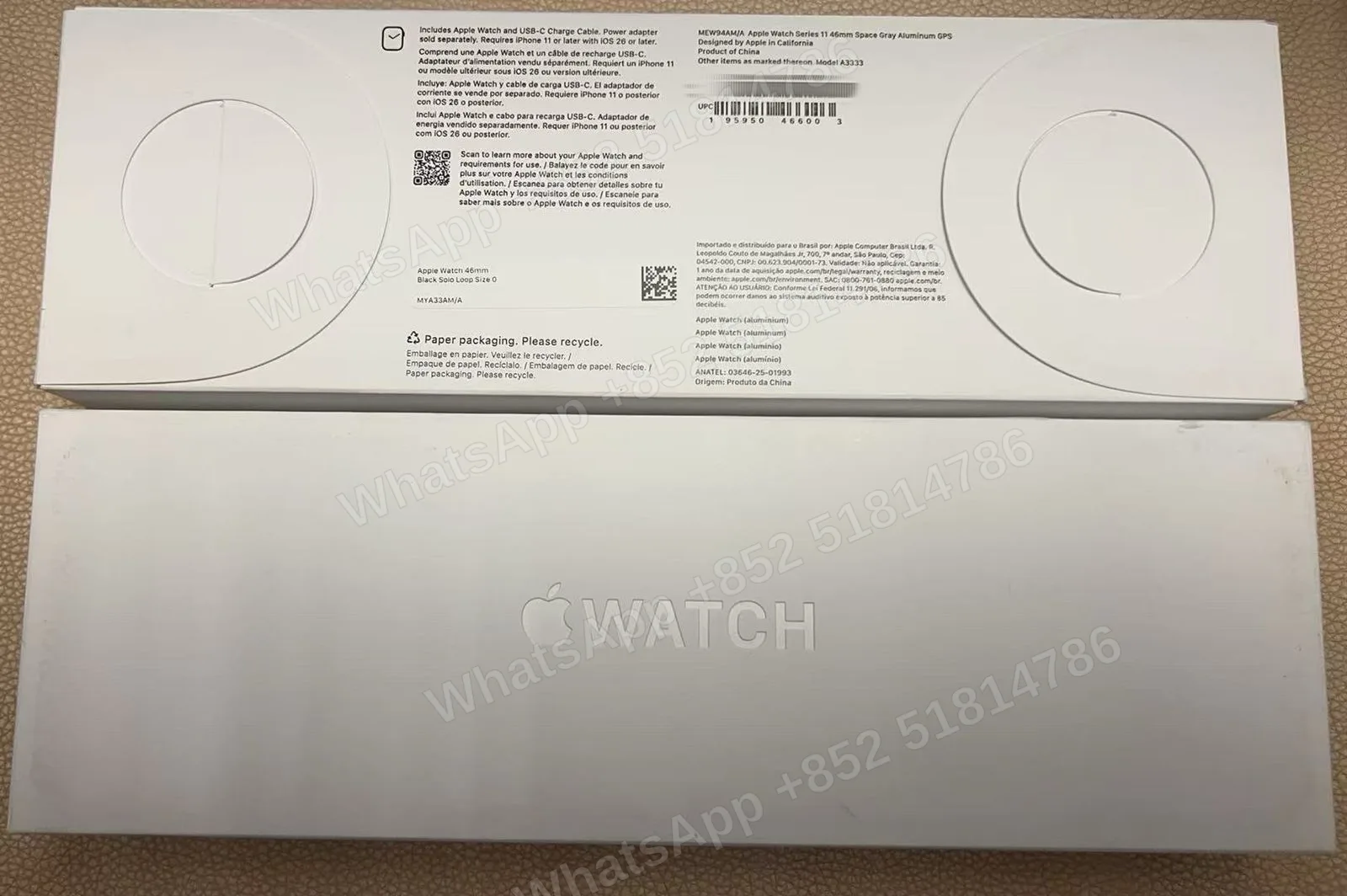 AppleWatch-Brand new-Watch S11 46mm Aluminum（2025）-GPS-A3333-AM-A-One Size-Not Activate - LiuDao stock photo 1