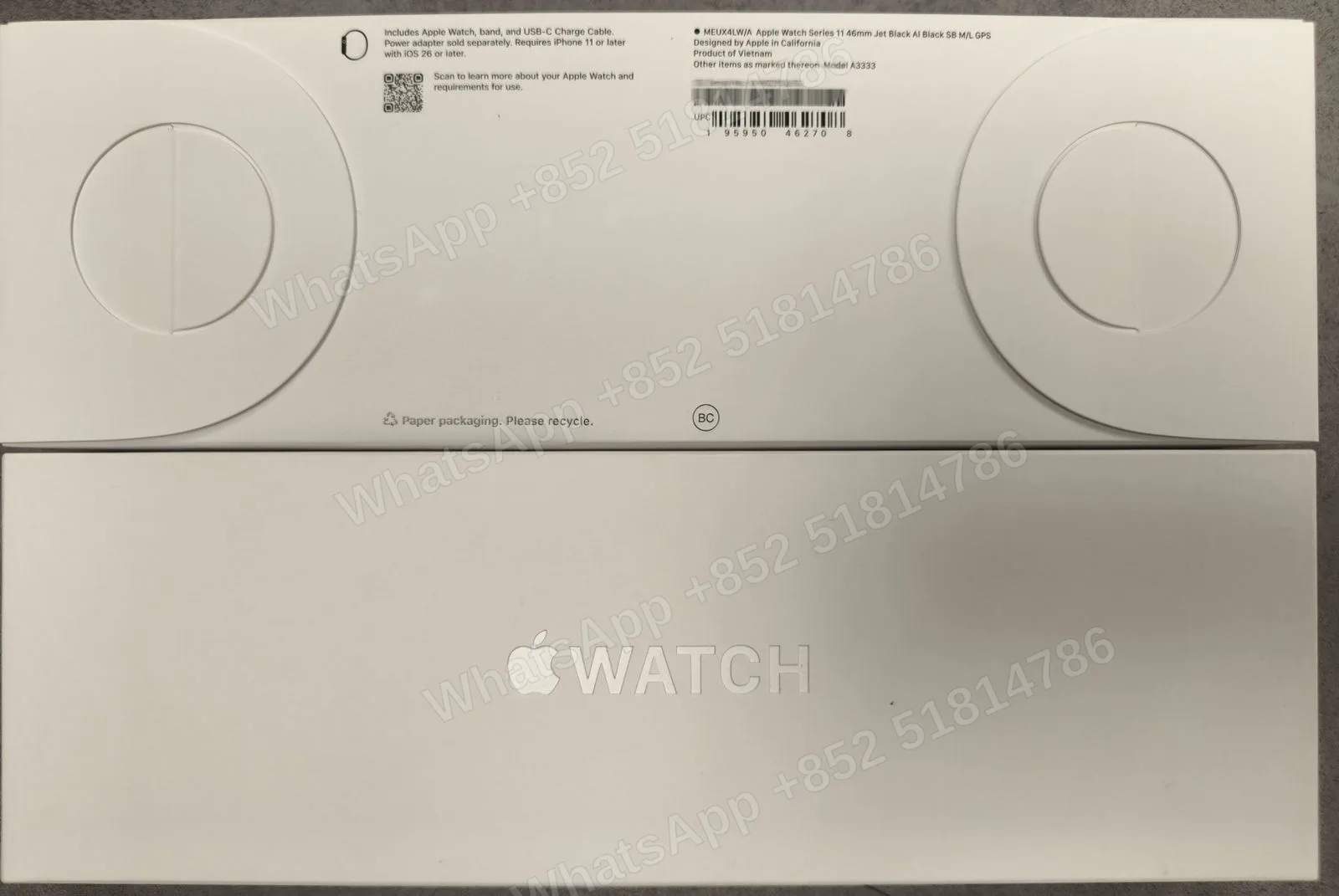 AppleWatch-Brand new-Watch S11 46mm Aluminum（2025）-GPS-A3333-LW-A-M-L-Not Activate - LiuDao stock photo 2