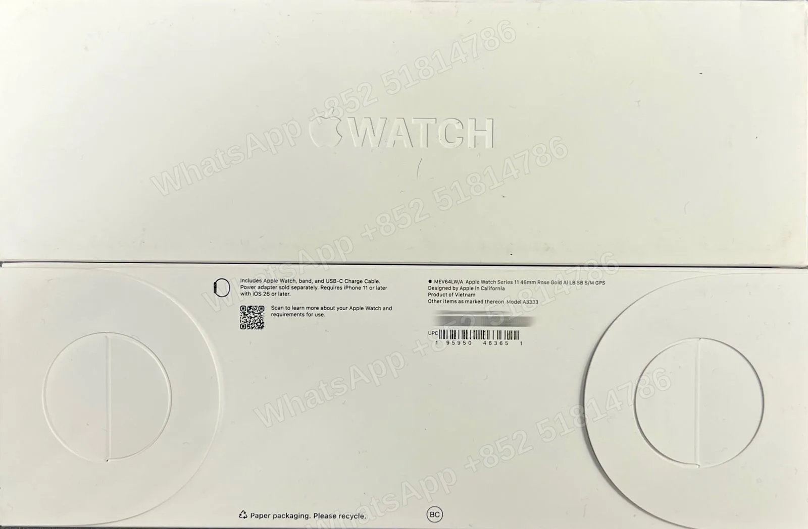 AppleWatch-Brand new-Watch S11 46mm Aluminum（2025）-GPS-A3333-LW-A-S-M-Not Activate - LiuDao stock photo 2