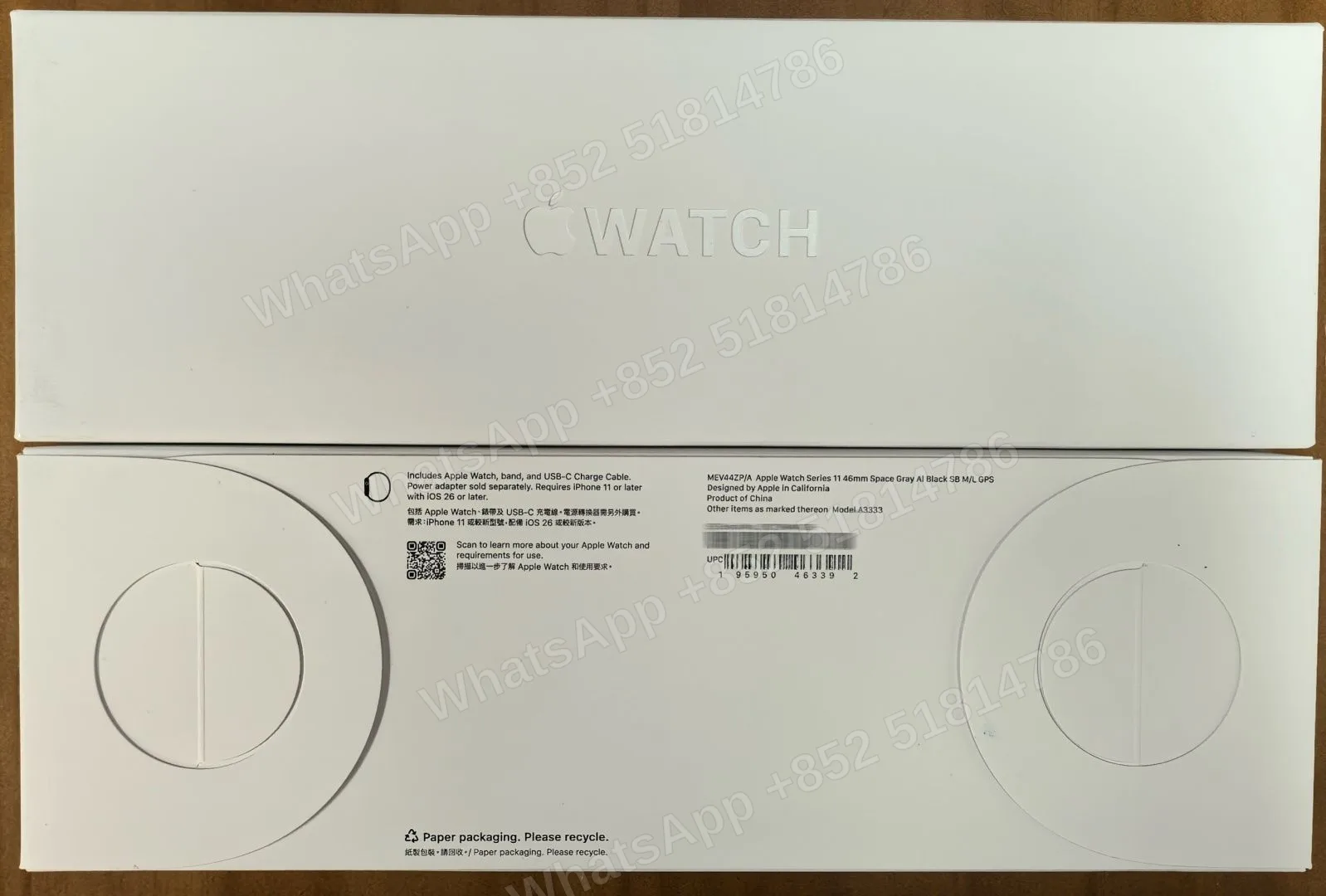 AppleWatch-Brand new-Watch S11 46mm Aluminum（2025）-GPS-A3333-ZP-A-M-L-Not Activate - LiuDao stock photo 1
