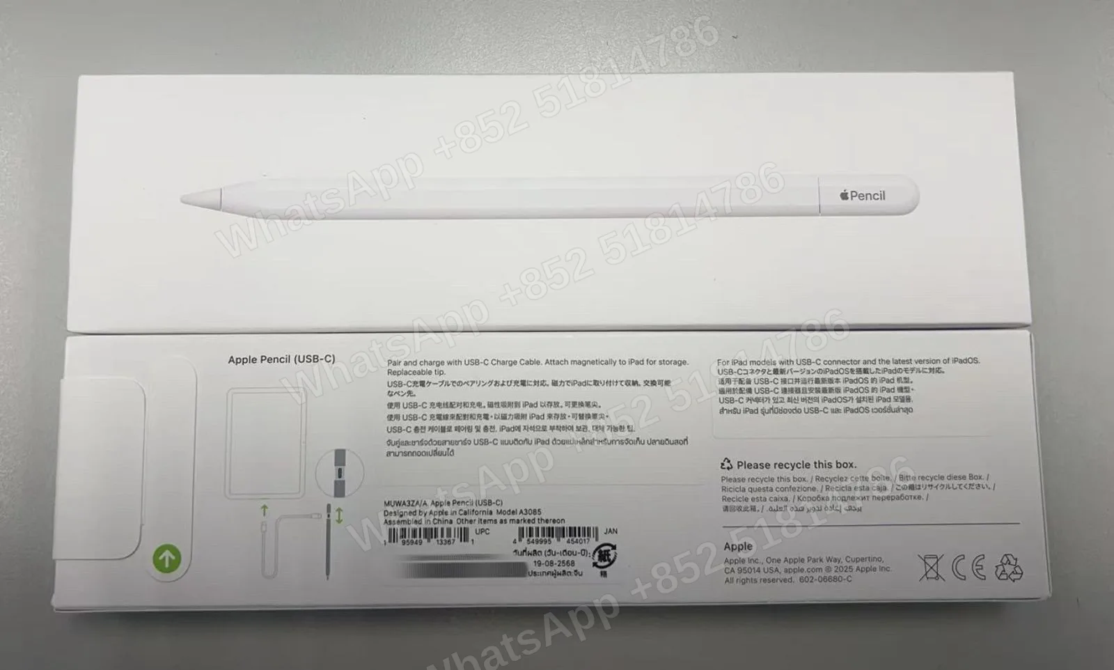 ApplePencil-Brand new-Pencil（USB-C）-不分-A3085-ZA-A-不分-Not Activate - LiuDao stock photo 1