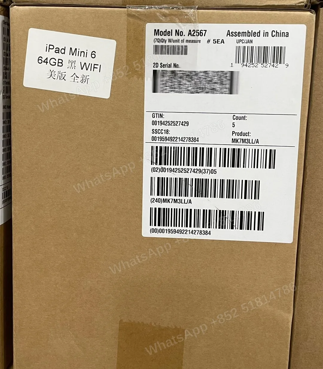 iPad-Brand new-iPad Mini 6（2021）-Wi-Fi-A2567-LL-A-64GB-Not Activate - LiuDao stock photo 1
