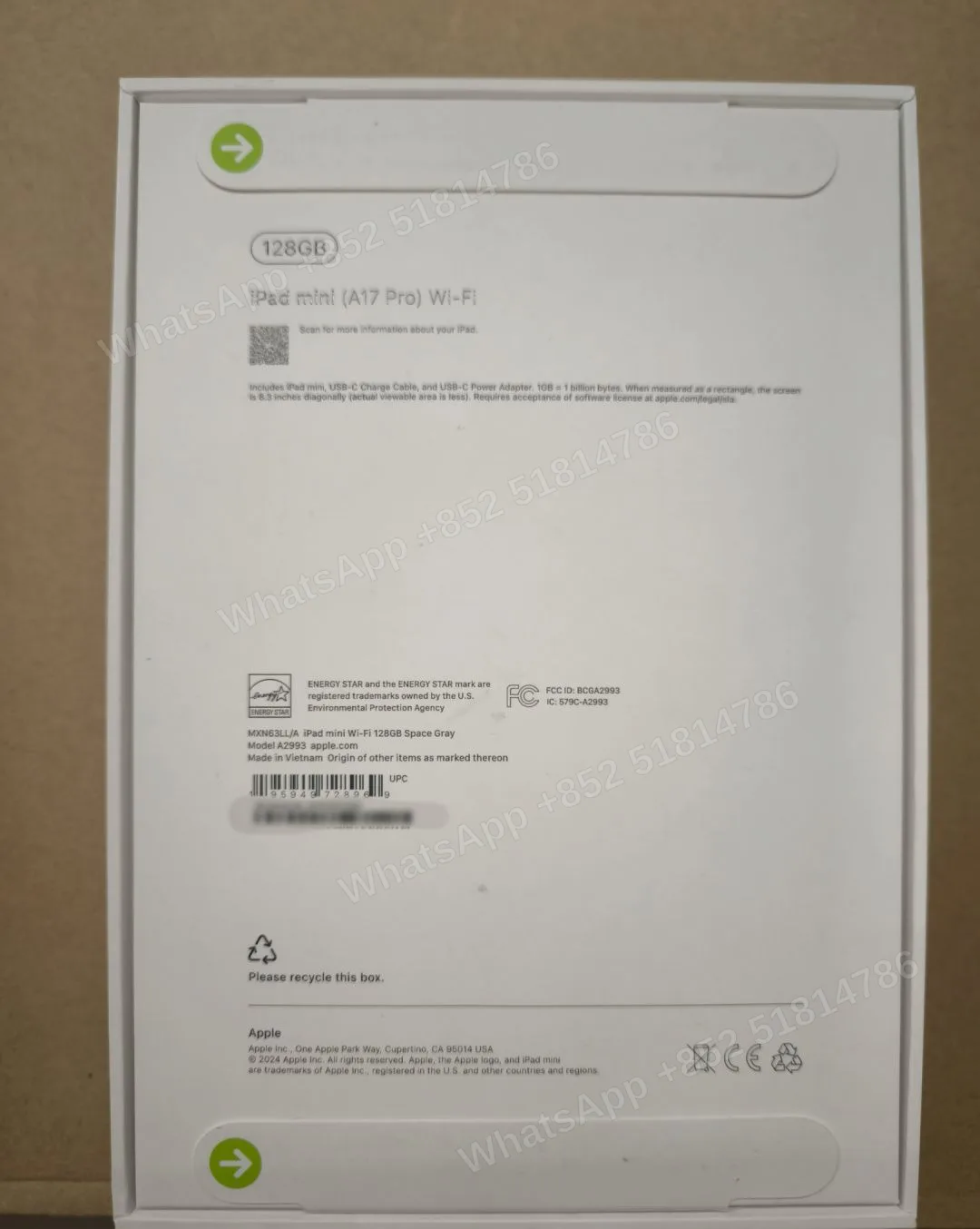 iPad-Brand new-iPad Mini 7（2024）A17 Pro-Wi-Fi-A2993-LL-A-128GB-Not Activate - LiuDao stock photo 1