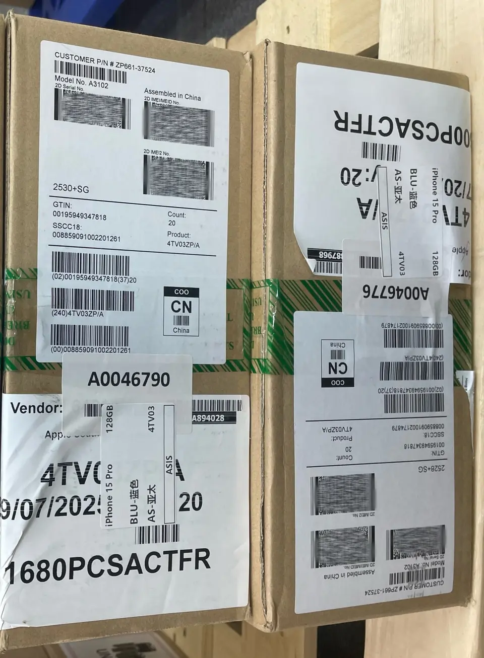 iPhone-Asis-iPhone 15 Pro-1 Sim+E Sim-A3102-ZP-A-128GB-Active - LiuDao iPhone stock photo 1