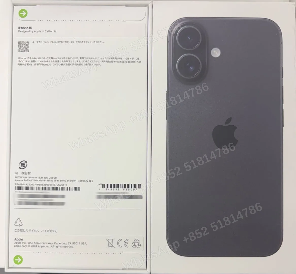 iPhone-Brand new-iphone 16-1 Sim+E Sim-A3286-J-A-256GB-Not Activate - LiuDao stock photo 1