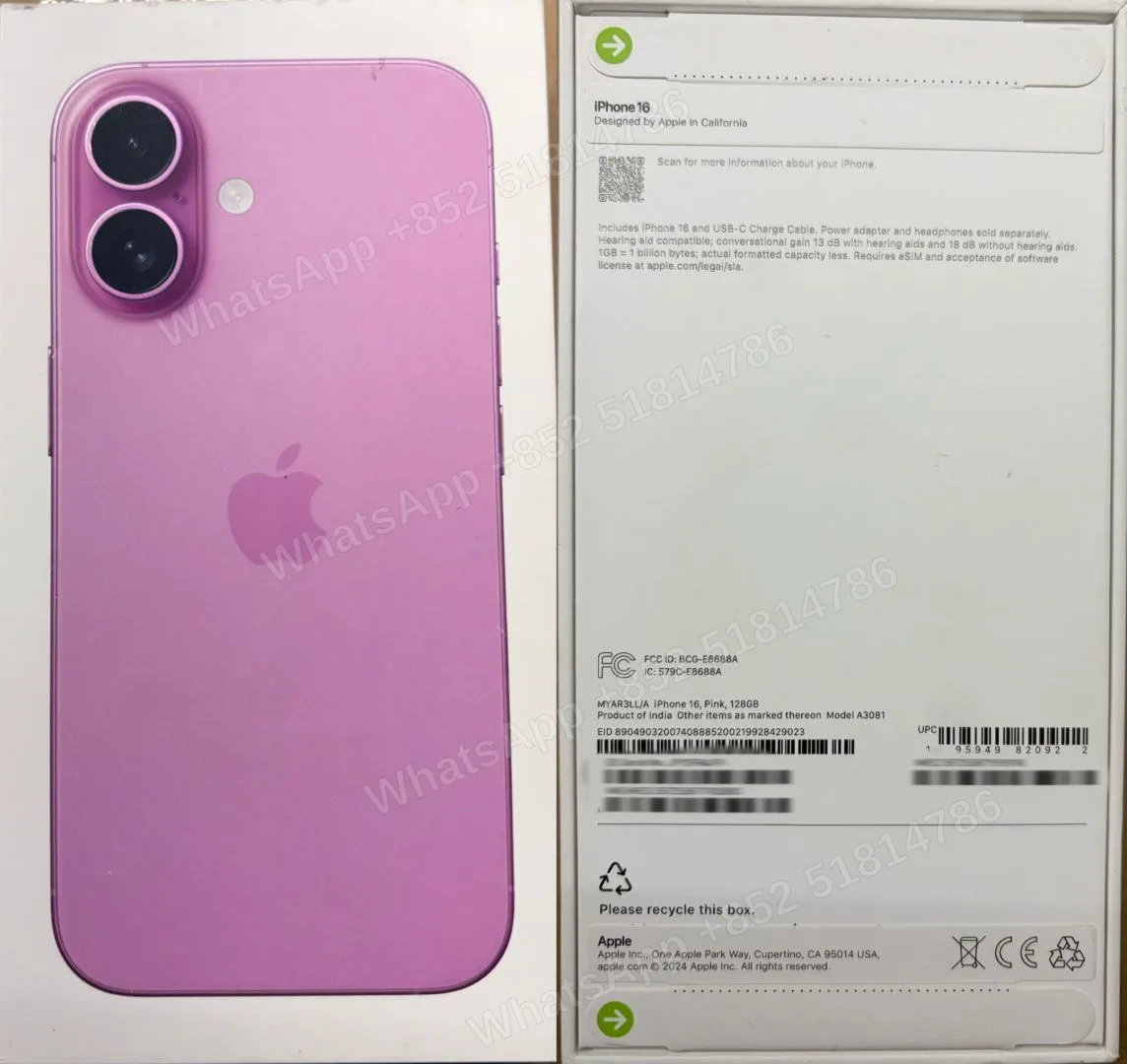 iPhone-Brand new-iphone 16-E-Sim-A3081-LL-A-128GB-Not Activate - LiuDao stock photo 1