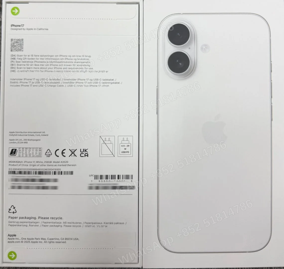 iPhone-Brand new-iPhone 17-1 Sim+E Sim-A3520-QN-A-256GB-Not Activate - LiuDao stock photo 2