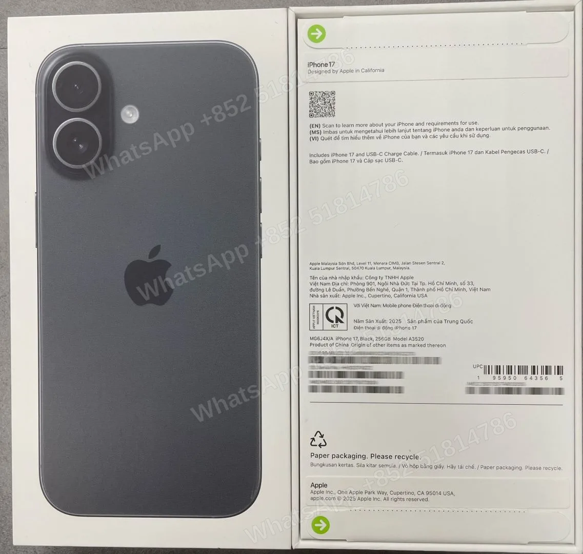 iPhone-Brand new-iPhone 17-1 Sim+E Sim-A3520-X-A-256GB-Not Activate - LiuDao stock photo 2