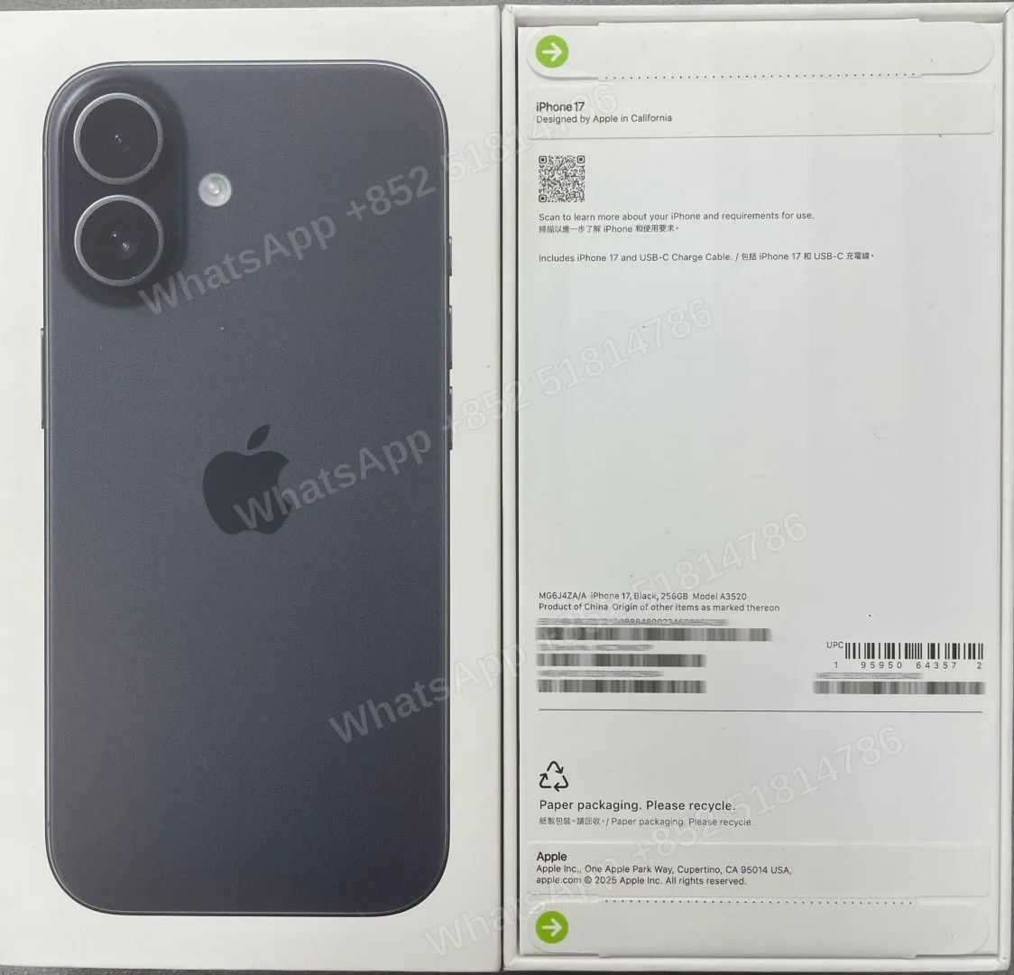 iPhone-Brand new-iPhone 17-1 Sim+E Sim-A3520-ZA-A-256GB-Not Activate - LiuDao stock photo 6
