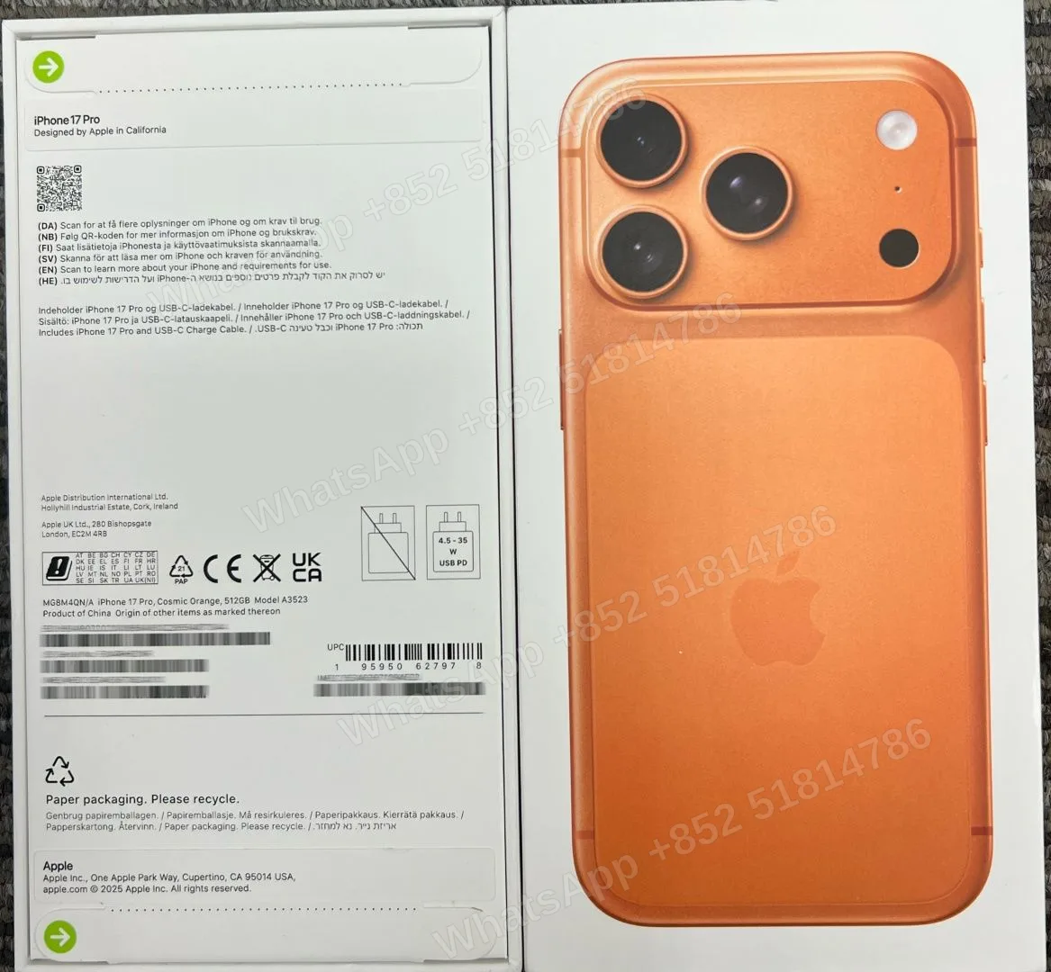 iPhone-Brand new-iPhone 17 Pro-1 Sim+E Sim-A3523-QN-A-512GB-Not Activate - LiuDao stock photo 2