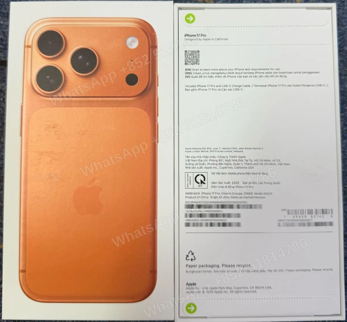iPhone-Brand new-iPhone 17 Pro-1 Sim+E Sim-A3523-X-A-256GB-Not Activate - LiuDao stock photo 3
