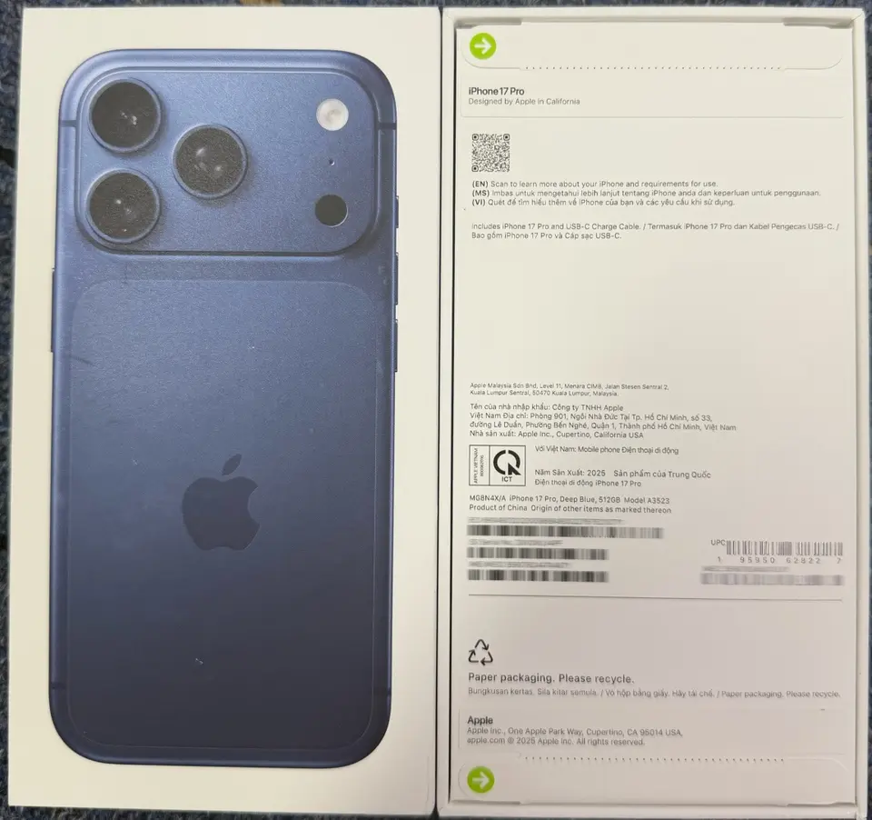 iPhone-Brand new-iPhone 17 Pro-1 Sim+E Sim-A3523-X-A-512GB-Not Activate - LiuDao iPhone stock photo 1