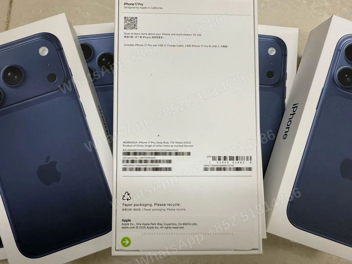 iPhone-Brand new-iPhone 17 Pro-1 Sim+E Sim-A3523-ZA-A-1TB-Not Activate - LiuDao stock photo 2