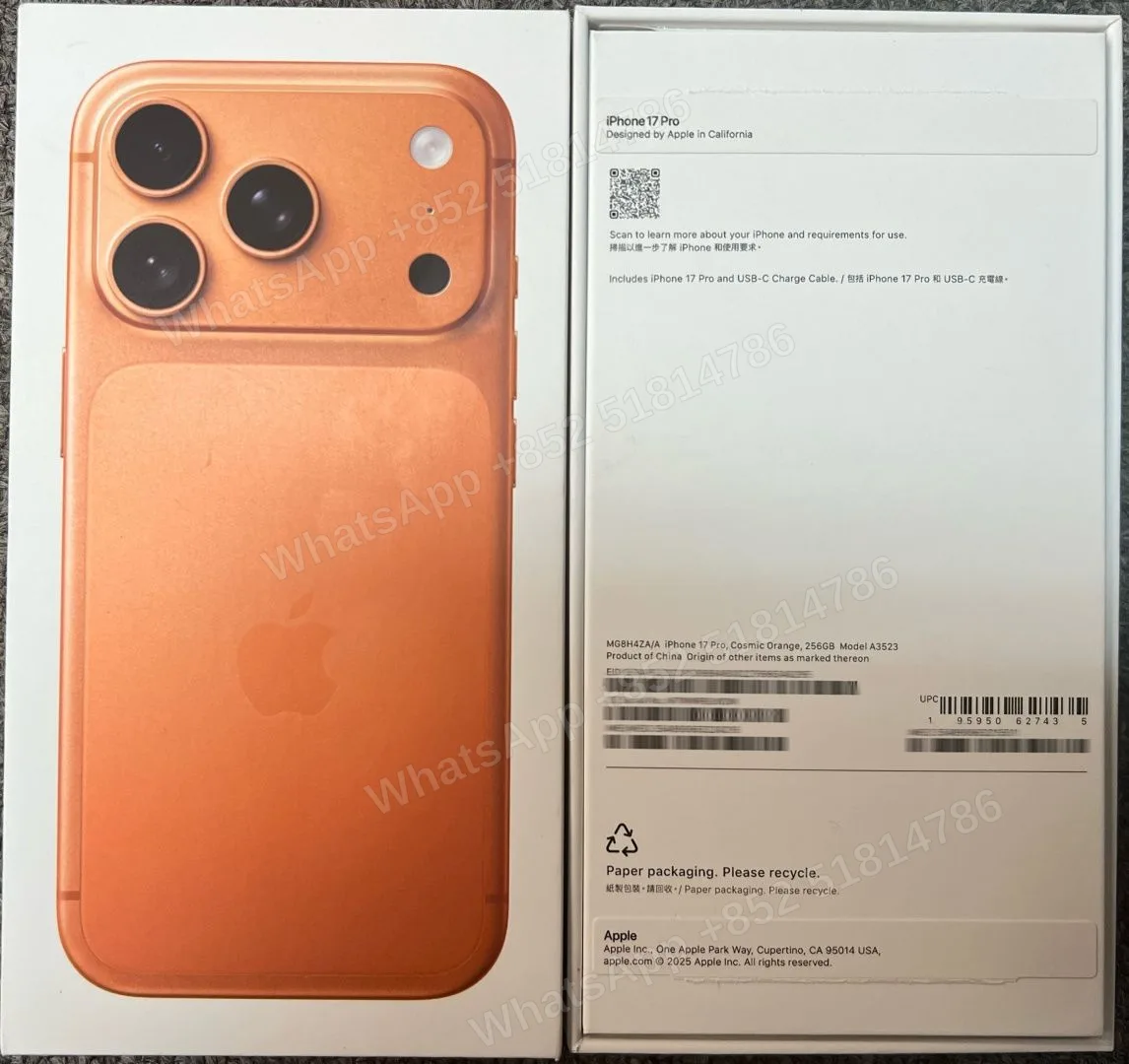 iPhone-Brand new-iPhone 17 Pro-1 Sim+E Sim-A3523-ZA-A-256GB-Not Activate - LiuDao stock photo 3