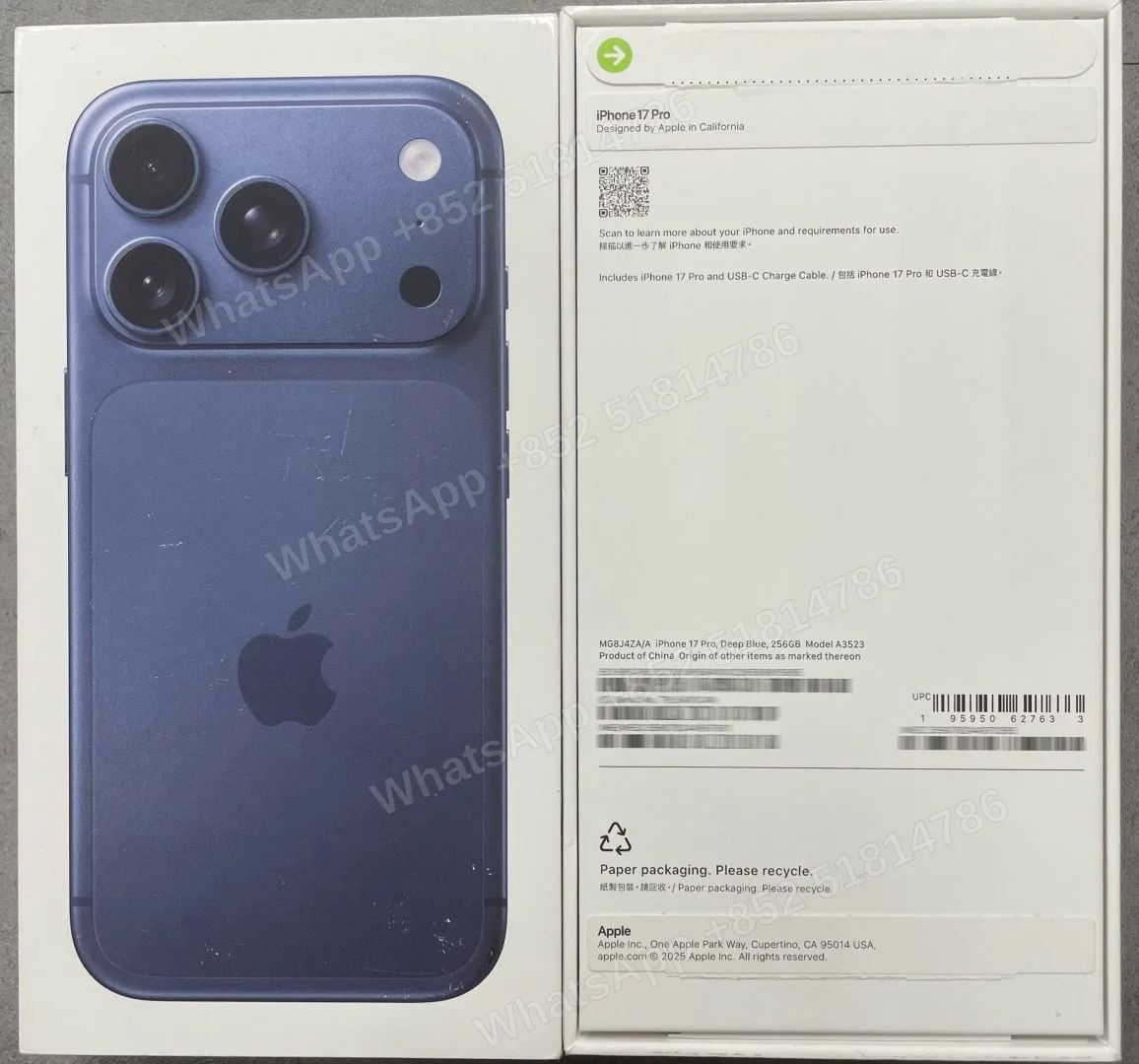 iPhone-Brand new-iPhone 17 Pro-1 Sim+E Sim-A3523-ZA-A-256GB-Not Activate - LiuDao stock photo 7