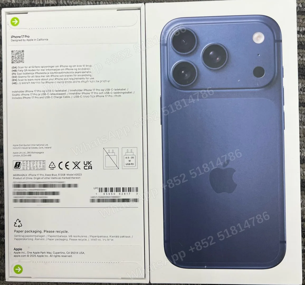 iPhone-Brand new-iPhone 17 Pro-1 Sim+E Sim-A3523-ZA-A-512GB-Not Activate - LiuDao stock photo 2