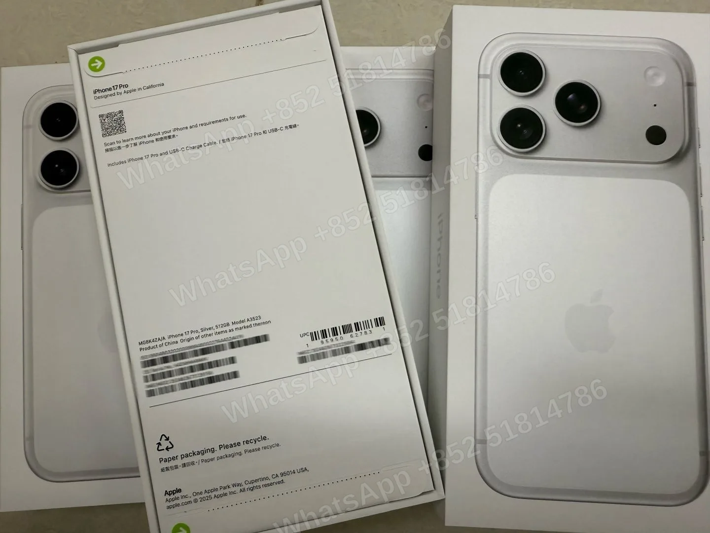 iPhone-Brand new-iPhone 17 Pro-1 Sim+E Sim-A3523-ZA-A-512GB-Not Activate - LiuDao stock photo 4