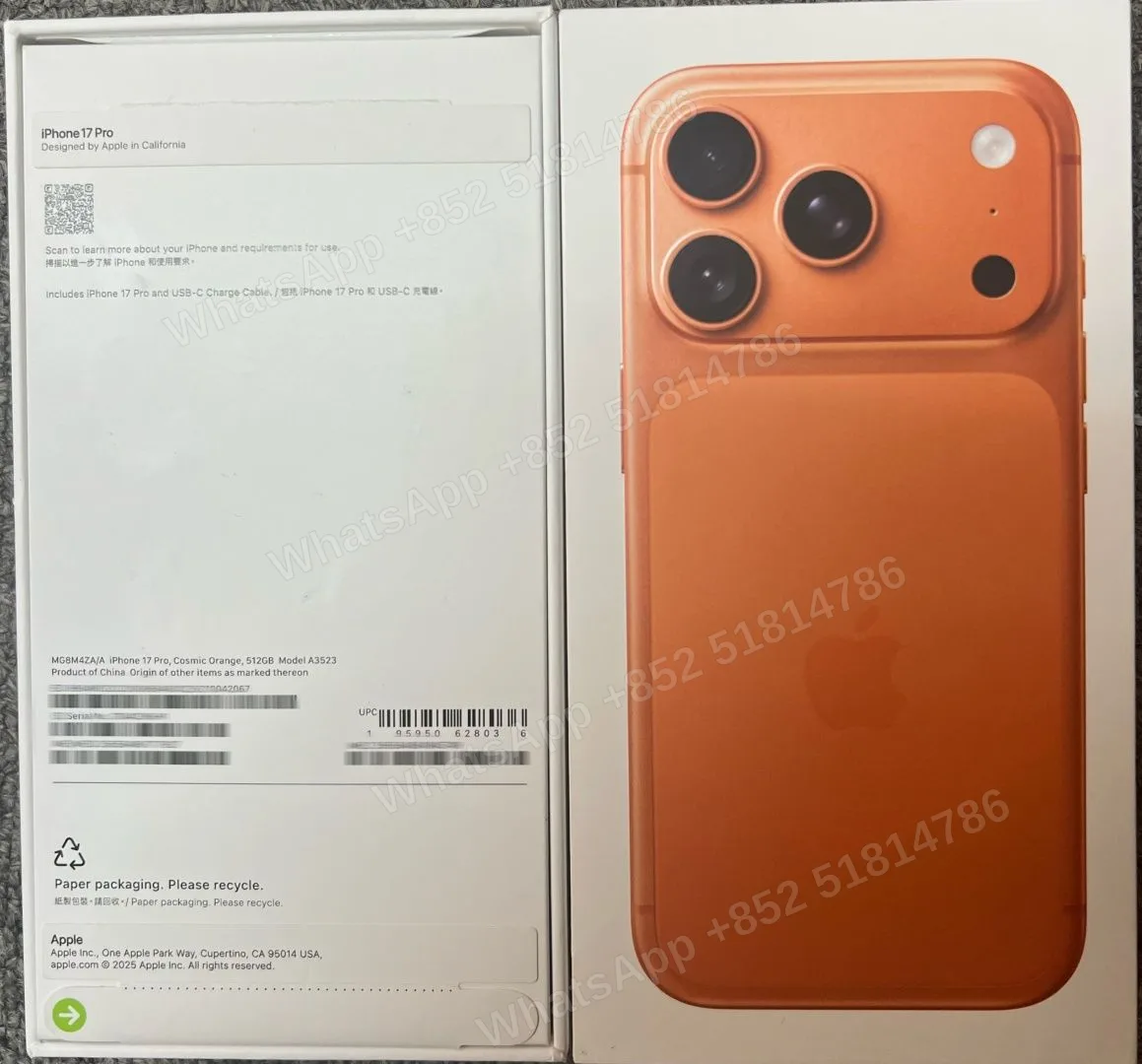 iPhone-Brand new-iPhone 17 Pro-1 Sim+E Sim-A3523-ZA-A-512GB-Not Activate - LiuDao stock photo 5