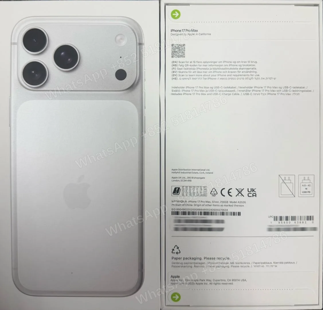 iPhone-Brand new-iPhone 17 Pro Max-1 Sim+E Sim-A3526-QN-A-256GB-Not Activate - LiuDao stock photo 1
