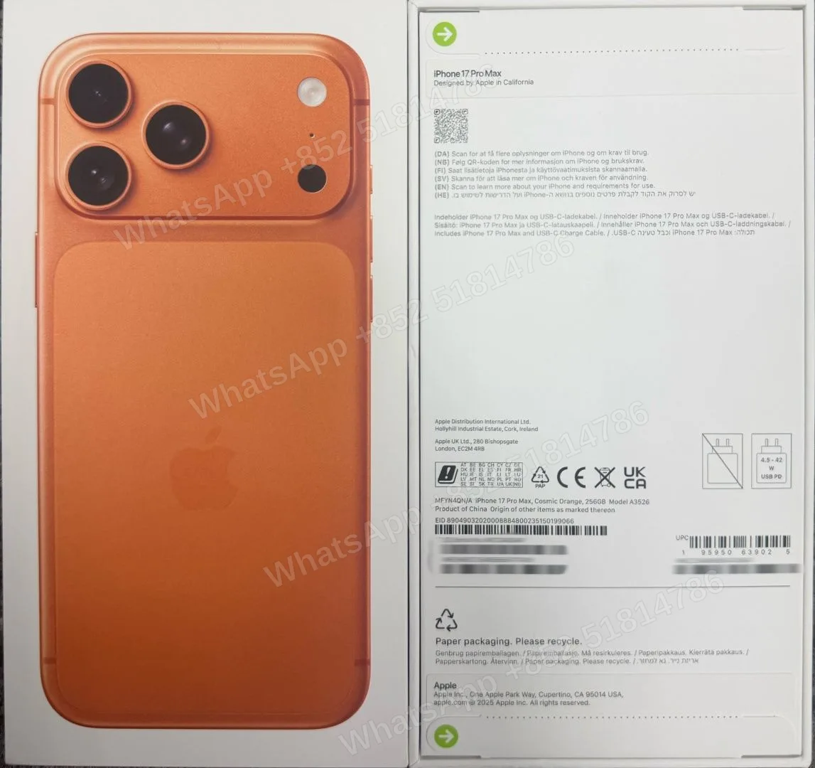 iPhone-Brand new-iPhone 17 Pro Max-1 Sim+E Sim-A3526-QN-A-256GB-Not Activate - LiuDao stock photo 2