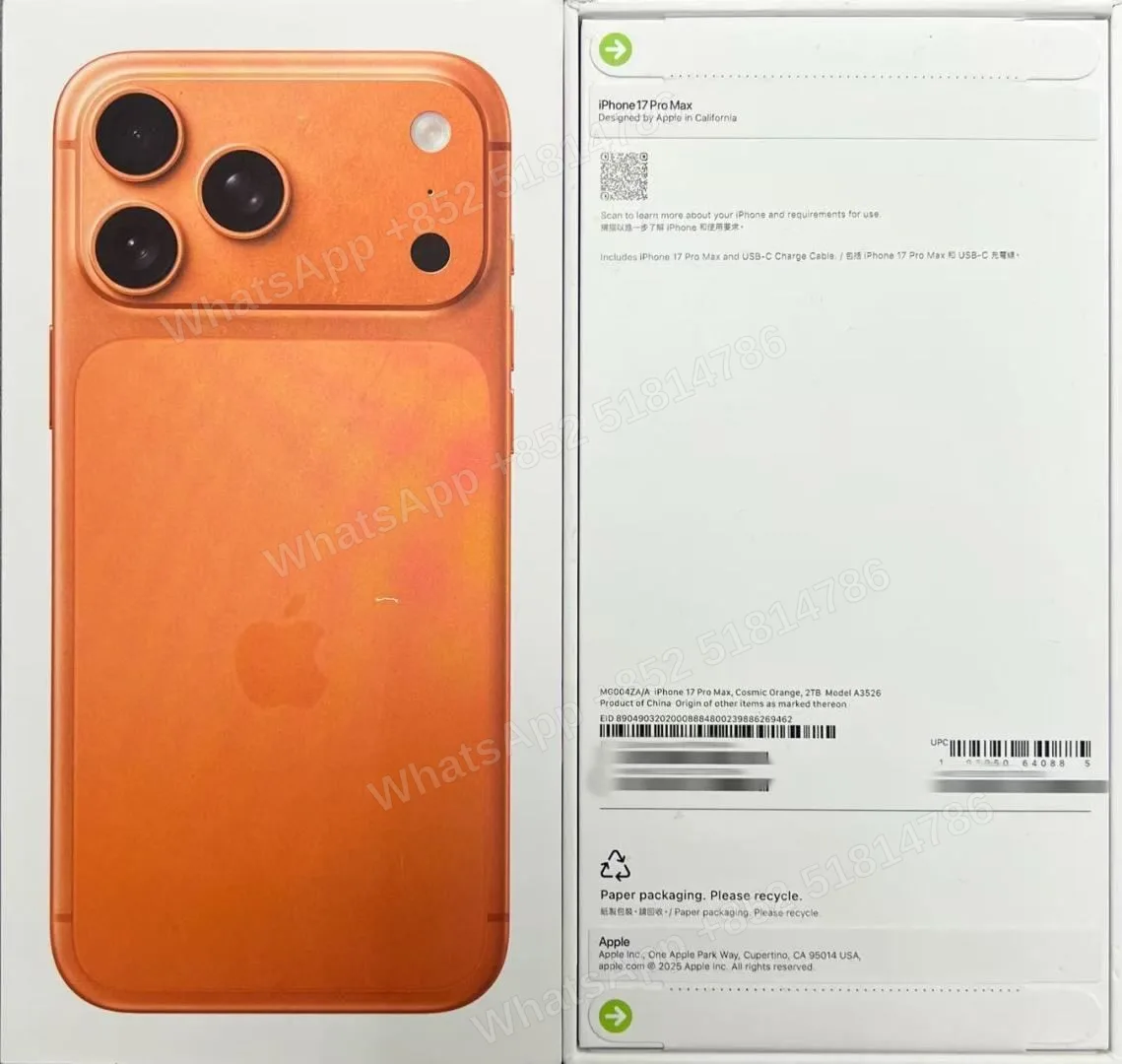 iPhone-Brand new-iPhone 17 Pro Max-1 Sim+E Sim-A3526-ZA-A-2TB-Not Activate - LiuDao stock photo 1