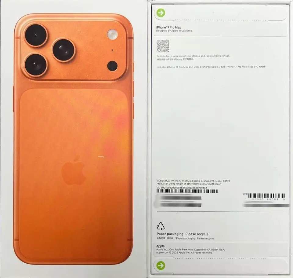 iPhone-Brand new-iPhone 17 Pro Max-1 Sim+E Sim-A3526-ZA-A-2TB-Not Activate - LiuDao iPhone stock photo 1