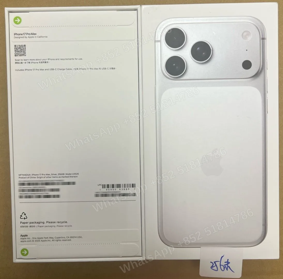 iPhone-Brand new-iPhone 17 Pro Max-1 Sim+E Sim-A3526-ZA-A-256GB-Not Activate - LiuDao stock photo 3