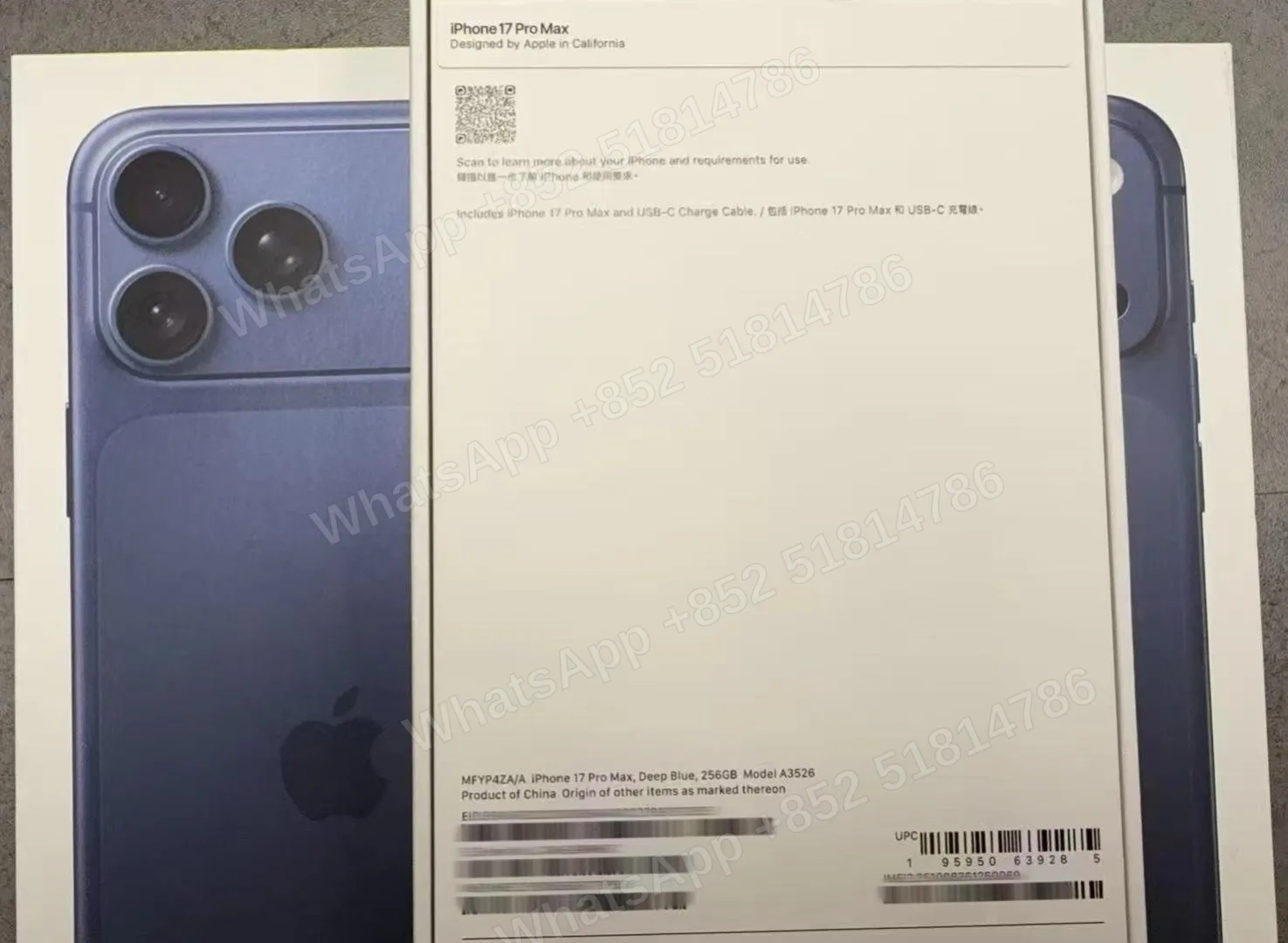 iPhone-Brand new-iPhone 17 Pro Max-1 Sim+E Sim-A3526-ZA-A-256GB-Not Activate - LiuDao stock photo 5