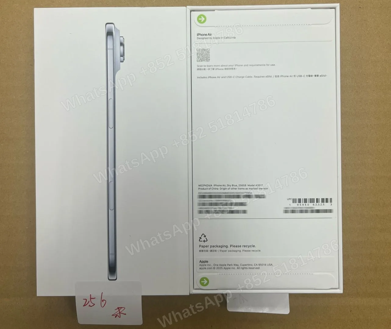iPhone-Brand new-iPhone Air-E-Sim-A3517-ZA-A-256GB-Not Activate - LiuDao stock photo 4