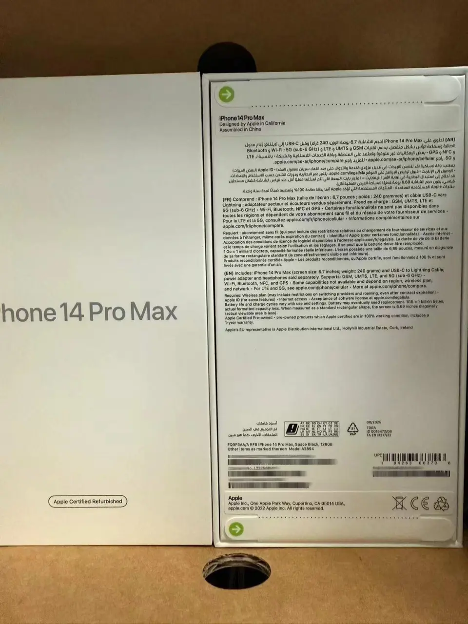iPhone-CPO-iPhone 14 ProMax-1 Sim+E Sim-A2894-AA-A-128GB-Not Activate - LiuDao iPhone stock photo 1