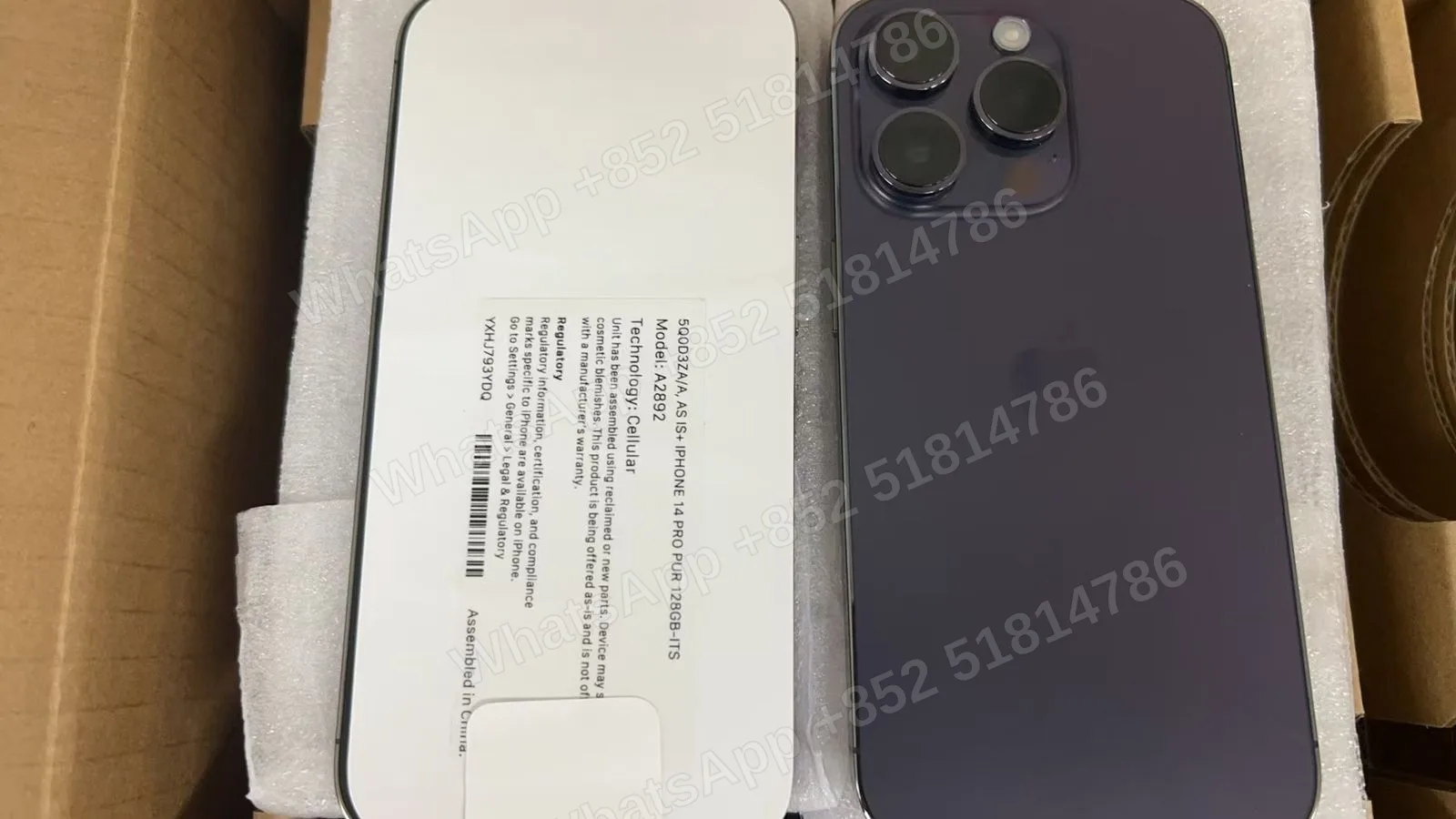 Phones(手機)-Asis+-iphone 14 Pro-2 Sim-A2892-ZA-A-128GB-Not Activate - LiuDao stock photo 1