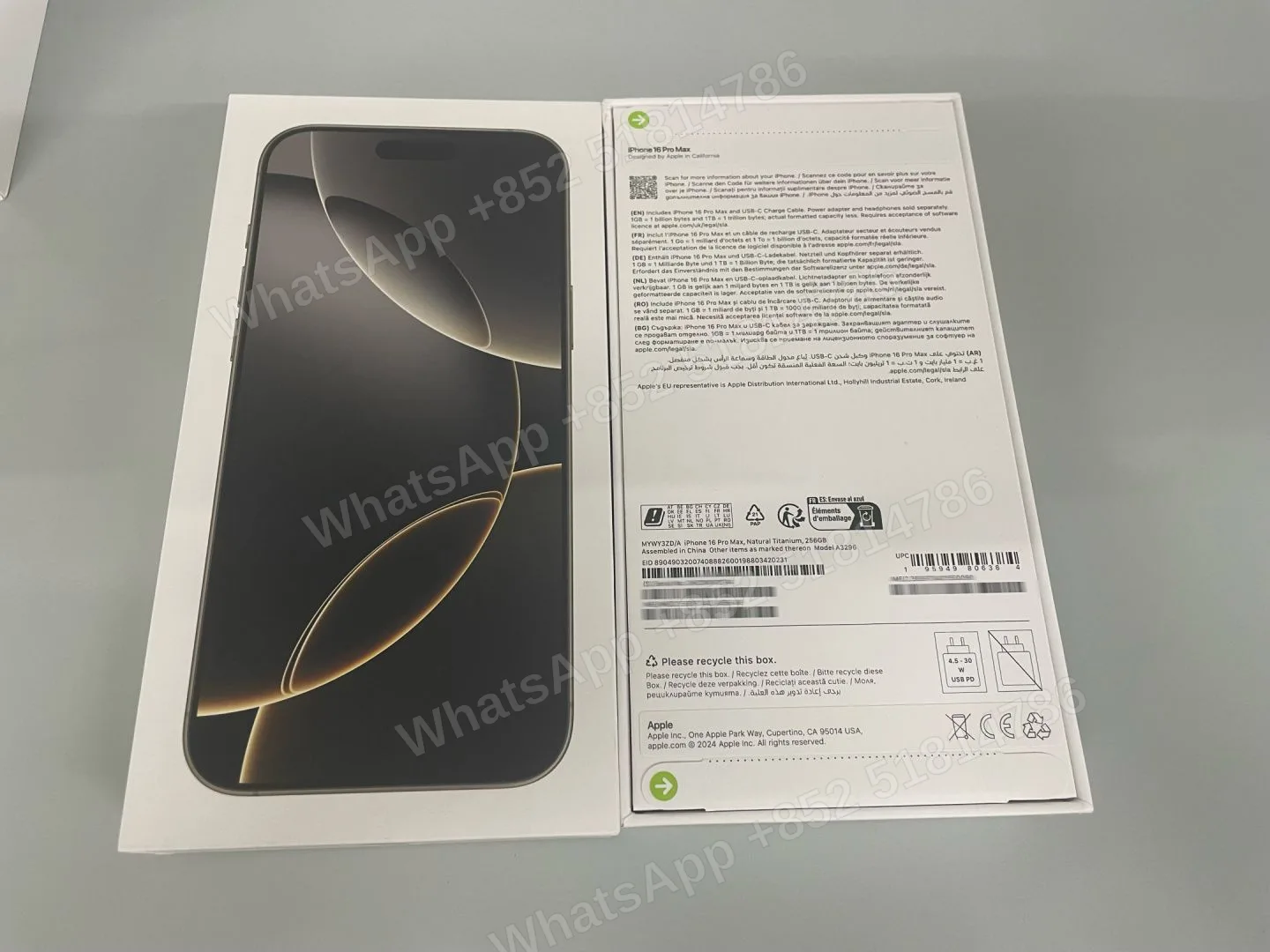 Phones(手機)-Brand new-iphone 16 ProMax-1 Sim+E Sim-A3296-ZD-A-256GB-Not Activate - LiuDao stock photo 1