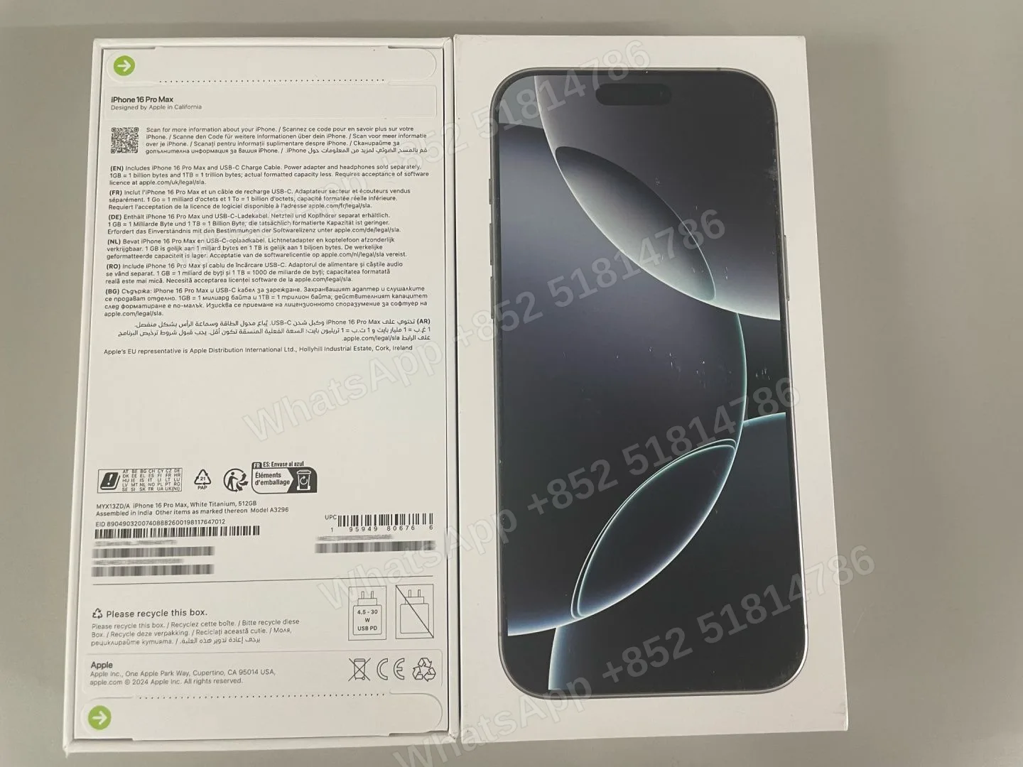 Phones(手機)-Brand new-iphone 16 ProMax-1 Sim+E Sim-A3296-ZD-A-512GB-Not Activate - LiuDao stock photo 1