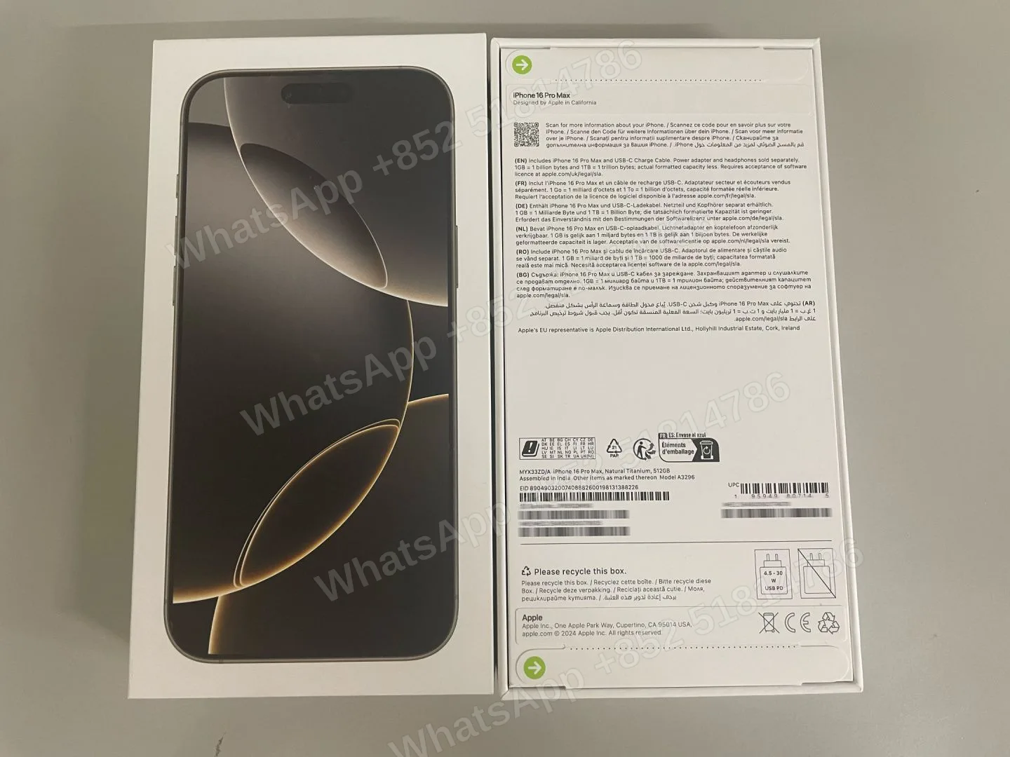 Phones(手機)-Brand new-iphone 16 ProMax-1 Sim+E Sim-A3296-ZD-A-512GB-Not Activate - LiuDao stock photo 3