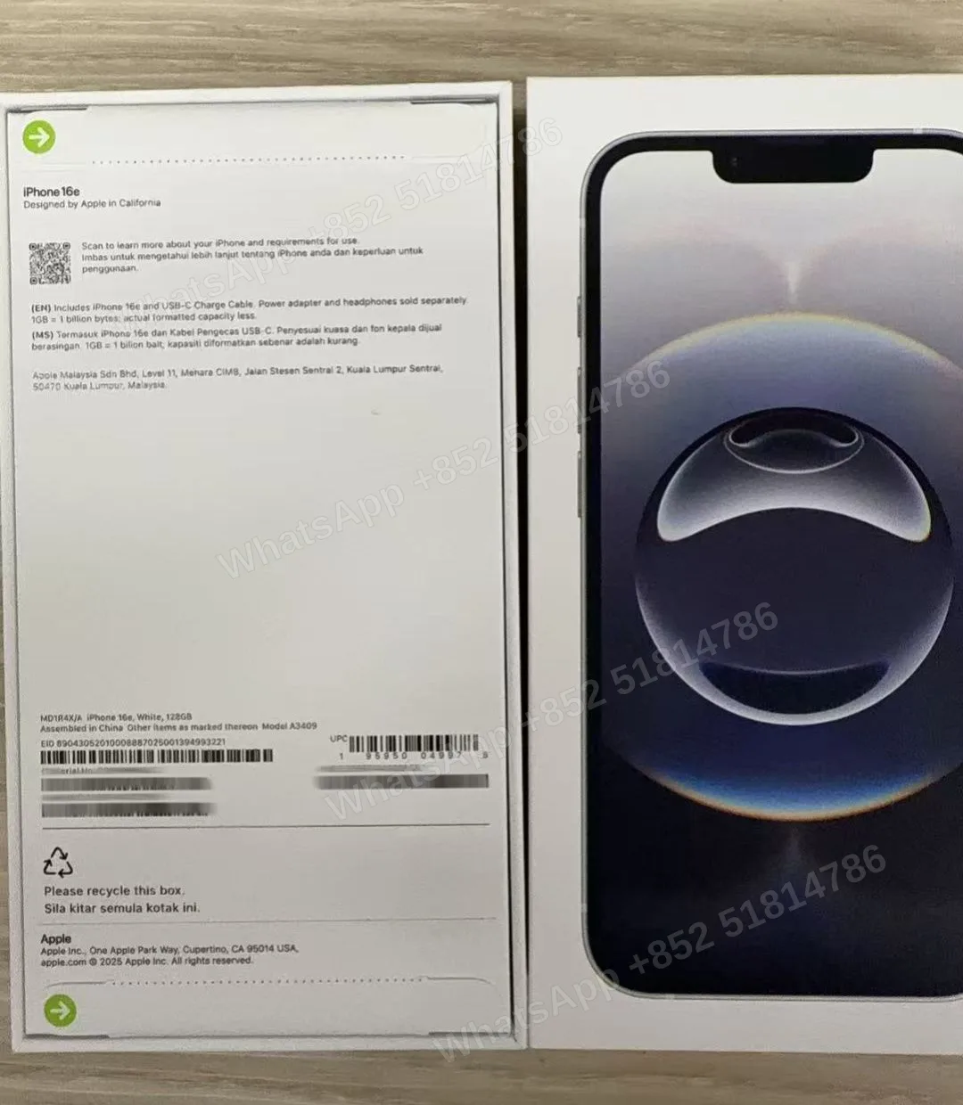 Phones(手機)-Brand new-iphone 16e-1 Sim+E Sim-A3409-X-A-128GB-Not Activate - LiuDao stock photo 1