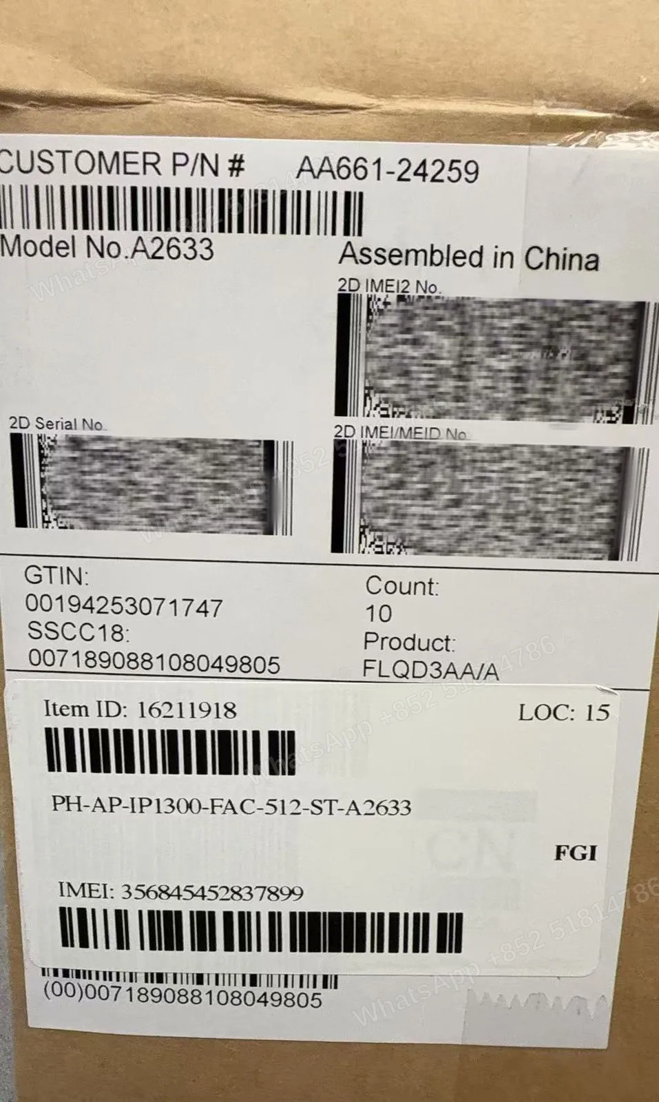 Phones(手機)-CPO-iphone 13-1 Sim+E Sim-A2633-AA-A-512GB-Not Activate - LiuDao stock photo 1