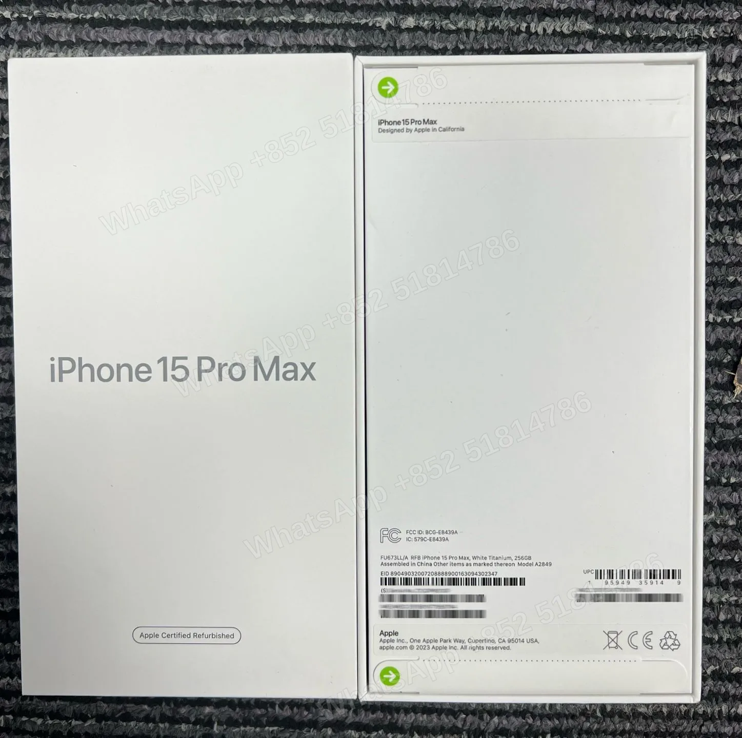 Phones(手機) CPO iphone 15 ProMax E-Sim A2849-LL/A Black Titanium-黑-663 White Titanium-白-673 Blue Titanium-藍-693 - LiuDao