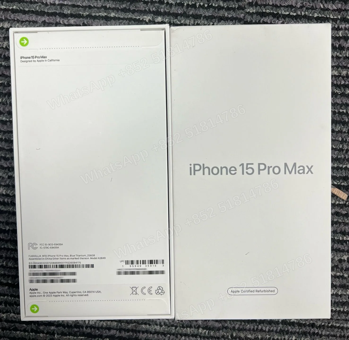 Phones(手機) CPO iphone 15 ProMax E-Sim A2849-LL/A Black Titanium-黑-663 White Titanium-白-673 Blue Titanium-藍-693 - LiuDao