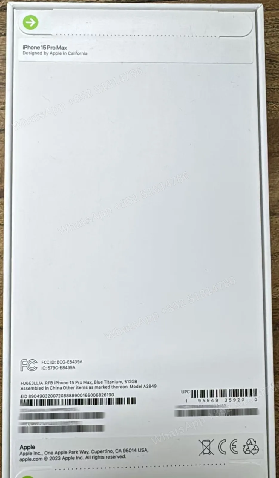 Phones(手機)-CPO-iphone 15 ProMax-E-Sim-A2849-LL-A-512GB-Not Activate - LiuDao stock photo 1