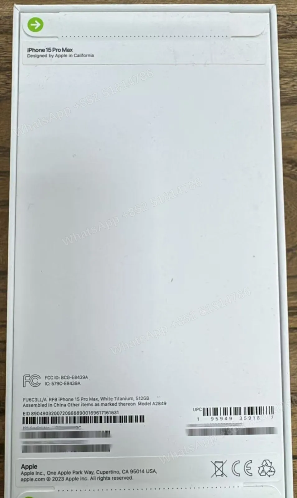 Phones(手機)-CPO-iphone 15 ProMax-E-Sim-A2849-LL-A-512GB-Not Activate - LiuDao stock photo 4