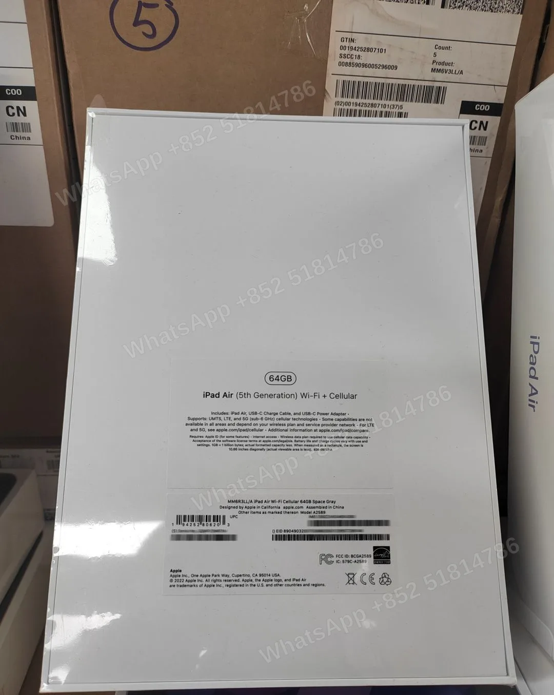 Tablets(平板電腦)-Brand new-iPad Air 5 10.9-inch（2022）M1-Wi-Fi+Cellular-A2589-LL-A-64GB-Not Activate - LiuDao stock photo 1