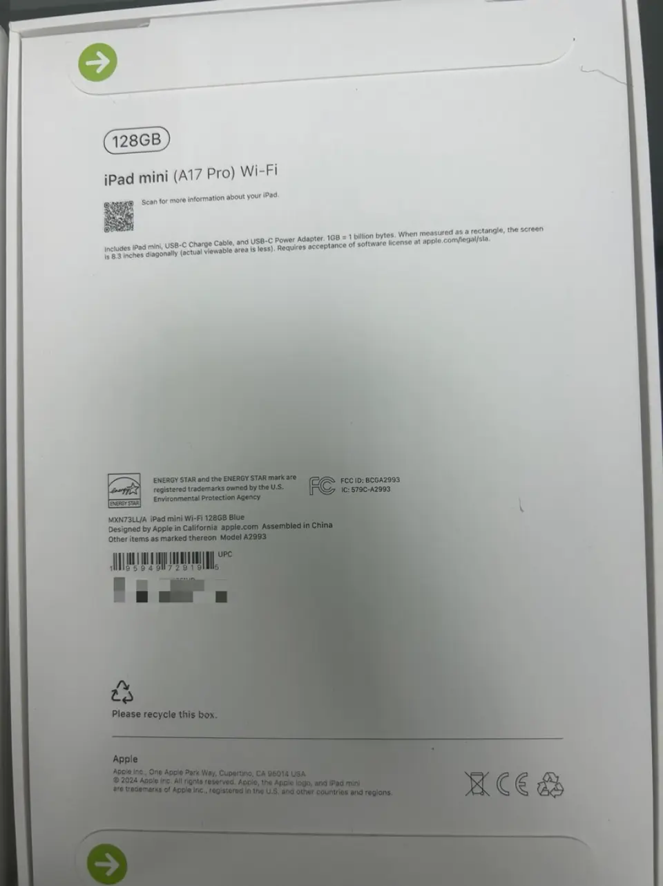 Tablets(平板電腦)-Brand new-iPad Mini 7（2024）A17 Pro-Wi-Fi-A2993-LL-A-128GB-Not Activate - LiuDao iPad stock photo 1
