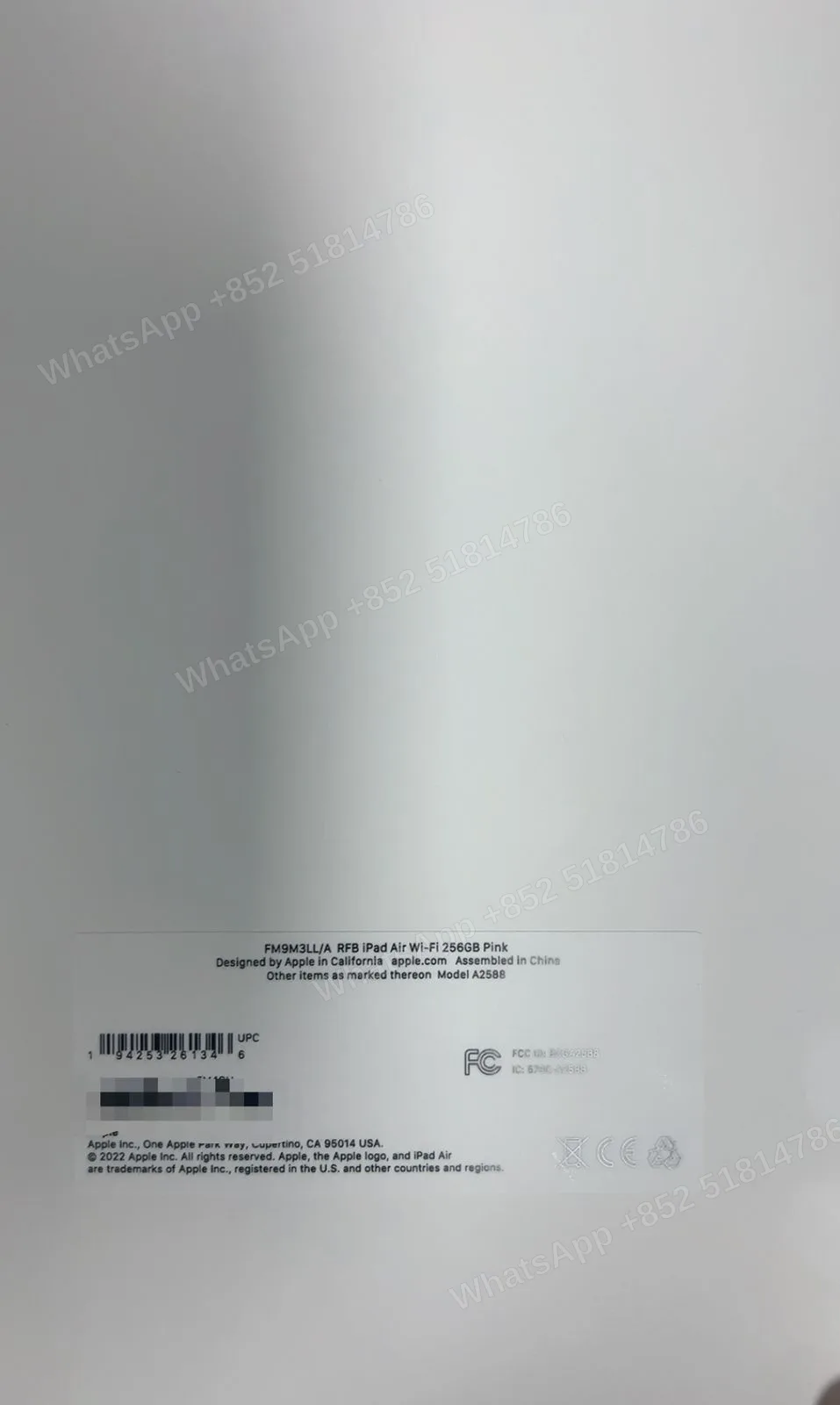 Tablets(平板電腦)-CPO-iPad Air 5 10.9-inch（2022）M1-Wi-Fi-A2588-LL-A-256GB-Not Activate - LiuDao stock photo 1