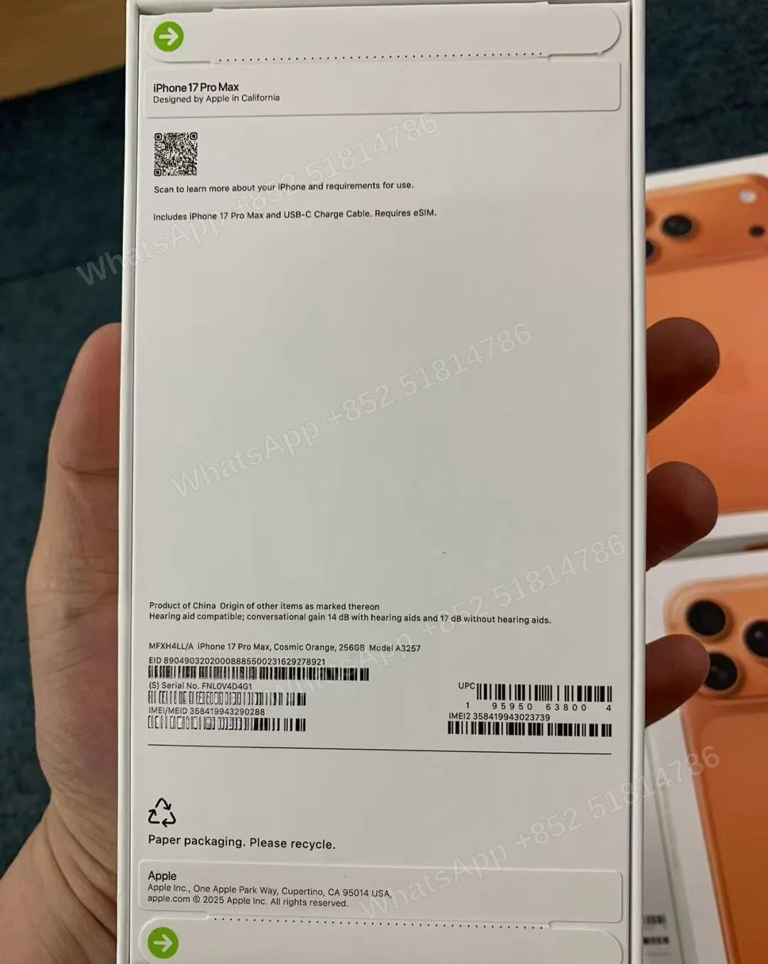 US Version iPhone 17 Pro Max 256GB, Unactivated, In Stock in Hong Kong, Unlocked 📱✨ - LiuDao stock photo 2